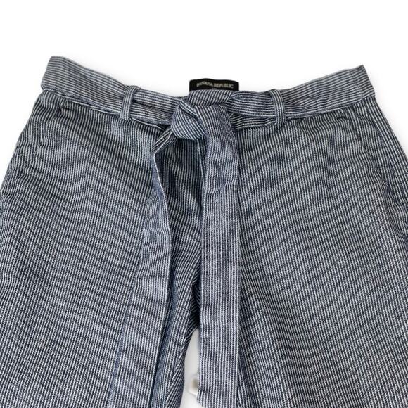 Banana Republic Avery Capri Pants 2P Blue White Striped Y2K Petite - Picture 4 of 9